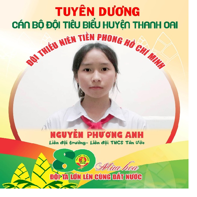 Em Nguyễn Phương Anh - Liên đội trưởng Liên đội THCS Tân Ước